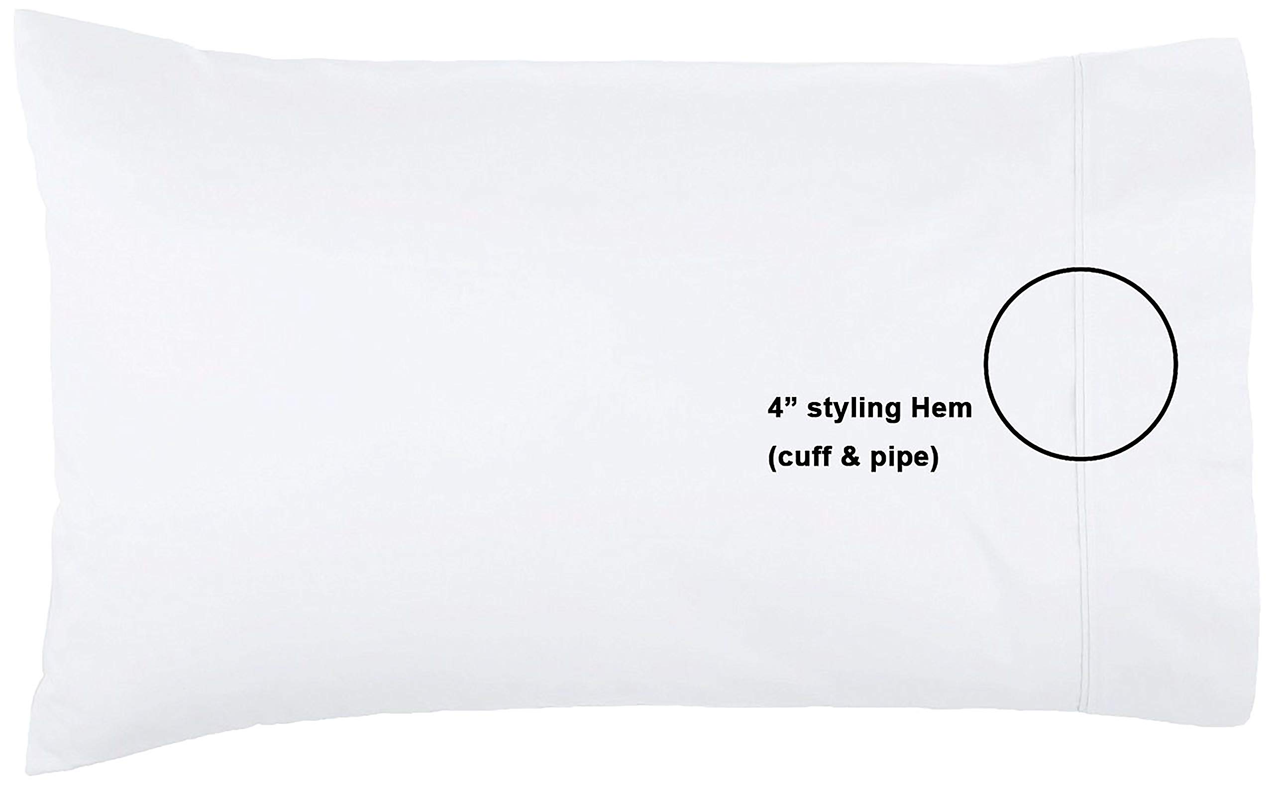 Lasimonne White Pillowcases,Pack of 6, Standard/Queen Size, 200 Thread Count Percale, CVC Pillow Cover