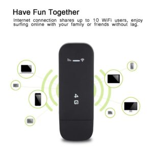 Wireless Network Router, 4G LTE USB Portable WiFi Router Pocket Mobile Hotspot Wireless Network Smart Router Internet Connections 4G WiFi Router(with WiFi)