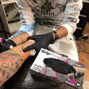 GripProtect® Precise Black Nitrile Exam Gloves | 4 Mil | Chemo-Rated | Food, Home, Hospital, Law Enforcement, Tattoo | (Small, 100)