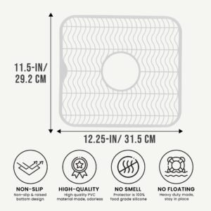 DecorRack Sink Protector for Kitchen Sink, 12 x 11 inches, Kitchen Sink Dish Mat, Protect Sink from Stains, Damage, Scratches, Dishwasher Safe Sink Grid (1 Pack)