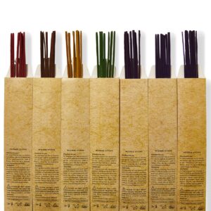 Chakra & Luck Ultra Premium Natural Incense Sticks. 7 Chakras, 49 Piece Variety Gift Pack in Lotus, Jasmine, Eucalyptus, Rose, Lavender, Ylang - Ylang and Cedar Scents with a Free Wood Stick Holder