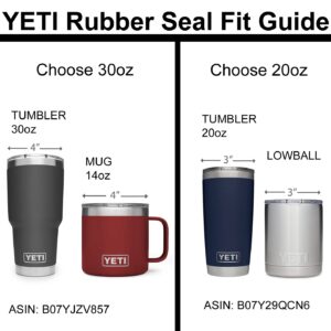 [2-Pack] Replacement Gaskets Rubber Seal Kit for Yeti Rambler Tumblers, Mugs, Magsliders, and Lids (Rambler Tumbler 20oz/Lowball)