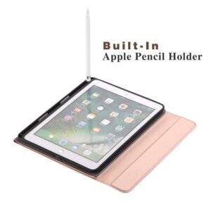 Casefromme for iPad 9th Gen(2021)/7th 8th Generation 10.2-inch Keyboard Leather Case,Wireless Bluetooth Removable Keyboard with Slim Folio Cover for iPad 10.2"(Rose Gold)