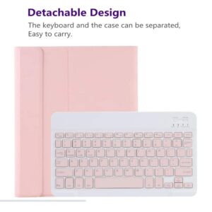 Casefromme for iPad 9th Gen(2021)/7th 8th Generation 10.2-inch Keyboard Leather Case,Wireless Bluetooth Removable Keyboard with Slim Folio Cover for iPad 10.2"(Rose Gold)