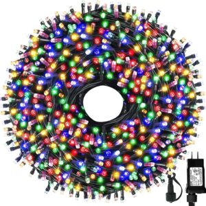 mzd8391 105ft 300leds christmas lights outdoor indoor string lights 8 modes memory function for christmas tree party decoration, 100% ul listed (4 sets connectable) multi-color