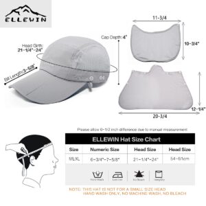 ELLEWIN Outdoor Sun Hat for Men Women UPF 50+ Fishing UV Hat with Neck Flap Face Cover for Sun Protection Light Grey