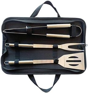 llry bbq grilling tools set - stainless steel grilling accessories with free portable bag. (3pcs)