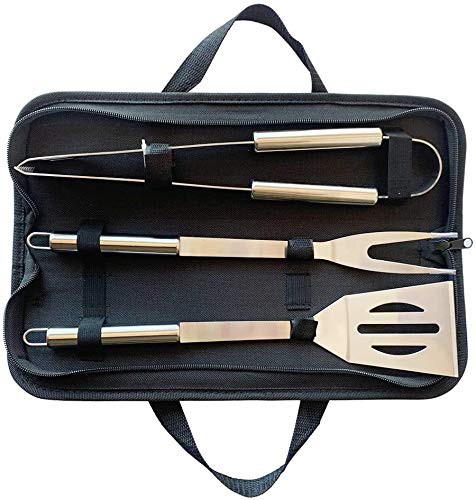 LLRY BBQ Grilling Tools Set - Stainless Steel Grilling Accessories with Free Portable Bag. (3PCS)