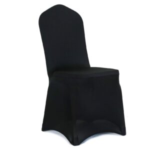 obstal 20 pcs black spandex dining room chair covers for living room - universal stretch chair slipcovers protector for wedding, banquet, and party