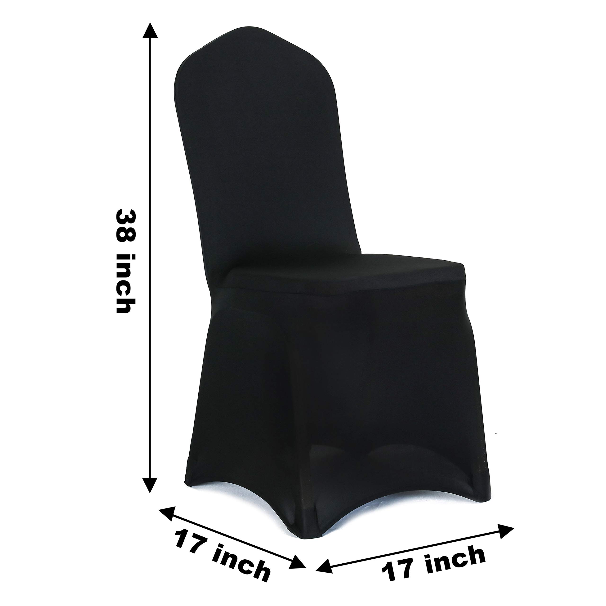 Obstal 20 PCS Black Spandex Dining Room Chair Covers for Living Room - Universal Stretch Chair Slipcovers Protector for Wedding, Banquet, and Party