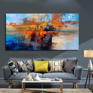 Hand Painted Abstract Oil Painting on Canvas Modern Wall Art Decor