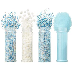 wilton winter sprinkles mega set of 4, 16.6 oz, blue and white