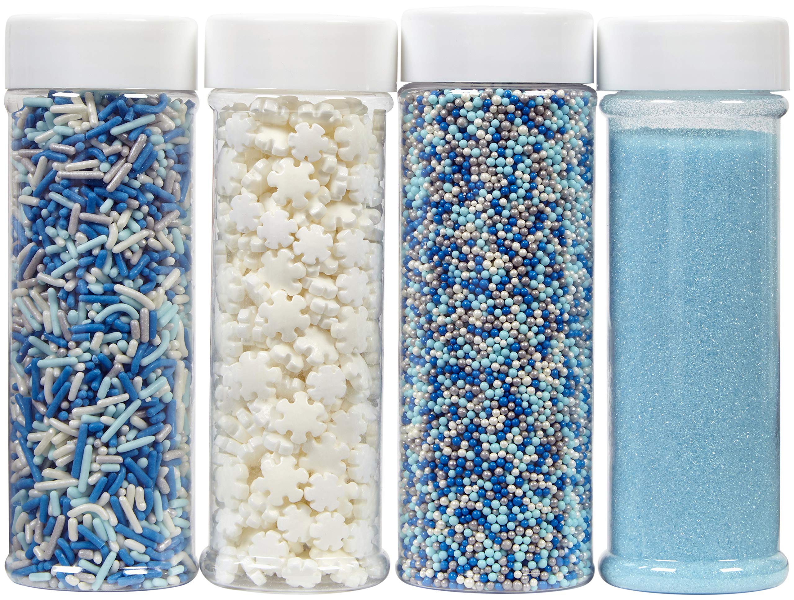 Wilton Winter Sprinkles Mega Set of 4, 16.6 oz, blue and white