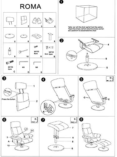 Mac Motion Roma Manual Recliner, White Polyurethane