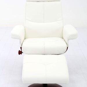 Mac Motion Roma Manual Recliner, White Polyurethane