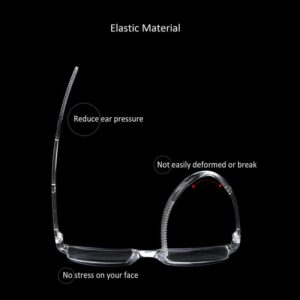 LifeArt 4 Pairs Reading Glasses, Blue Light Blocking Glasses, Computer Reading Glasses for Women and Men, Fashion Rectangle Eyewear Frame(4 Clear, 3.00 Magnification)