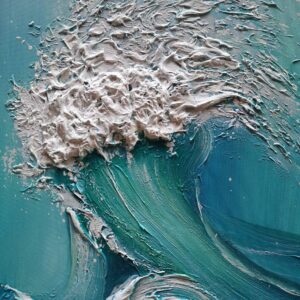 YaSheng Art - sea landscapes Abstract Oil Painting,Oil Painting on Canvas Texture Blue Ocean scenery Oil Painting Hand-Painted Abstract Artwork Pictures Canvas Wall Art Paintings 24x48inch