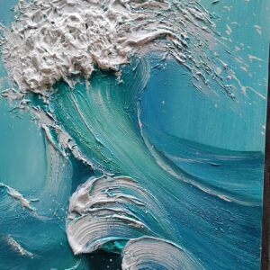 YaSheng Art - sea landscapes Abstract Oil Painting,Oil Painting on Canvas Texture Blue Ocean scenery Oil Painting Hand-Painted Abstract Artwork Pictures Canvas Wall Art Paintings 24x48inch