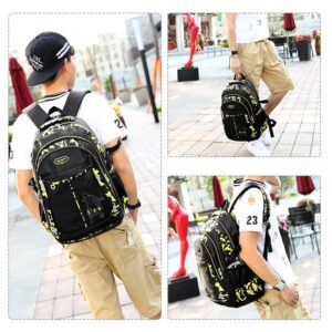 goldwheat School Backpack for Boys Cool Camouflage Bookbags with Lunch Box Pencil Case 3pcs for Middle School