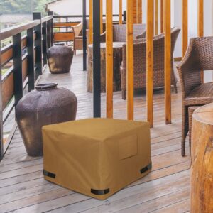 NEXCOVER Square Fire Pit Cover - Waterproof 600D Heavy Duty Fabric with PVC Coating, Fits Square Outdoor Fire Pit or Table 44”L x 44"W, Fade & Weather Resistant Cover, Brown.