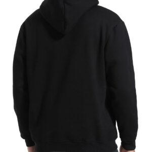 Flygo Men's Casual Fleece Sherpa Lined Hoodie Winter Warm Pullover Hooded Sweatshirt(Black-XL)