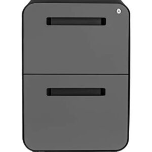 Laura Davidson Furniture Stockpile 2-Drawer Modern Mobile File Cabinet, Commercial-Grade (Black/Grey)