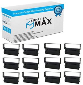 suppliesmax compatible replacement for citizen dp-600/650/cbm-710/750/idp-3516/3530/4540 black/red p.o.s. printer ribbons (12/pk) (ir-61rb_12pk)