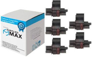 suppliesmax compatible replacement for porelon 11203 black/red ink rollers (5/pk) - replacement to seiko ir-40t