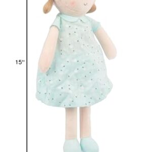 Linzy Toys, Soft Plush Mint Blue Emily Rag Doll, 15"