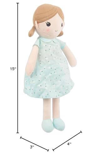 Linzy Toys, Soft Plush Mint Blue Emily Rag Doll, 15"