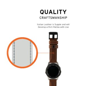 URBAN ARMOR GEAR UAG Compatible with Samsung Galaxy Watch 6 40/44mm, Watch 6 Classic 43/47mm Fits 20mm Lug Italian Leather Replacement Watch Strap Leather Brown