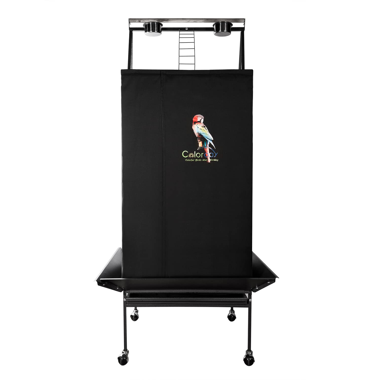 Colorday Good Night Bird Cage Cover for Large Bird Cage with Play Top (Patent Pending), Black 68"