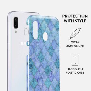 BURGA Phone Case Compatible with Samsung Galaxy A40 - Paradise Valley Turquoise Teal Moroccan Tiles Pattern Mosaic Cute Case for Women Thin Design Durable Hard Plastic Protective Case