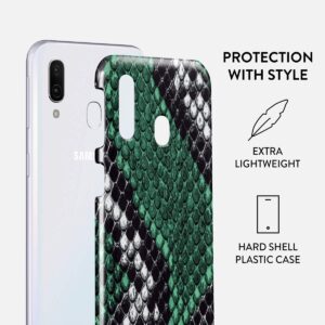 BURGA Phone Case Compatible with Samsung Galaxy A40 - Emerald Cobra Savage Green Snake Skin Cute Case for Women Thin Design Durable Hard Plastic Protective Case