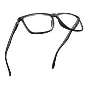 Matte Black Large Frame Reading Glasses Men to Look Modern with High Vision - Sturdy & Durable Readers for Men - Comfortable Spring Hinges for all Face Shape Mens Glasses - (R-775-Black Matte-1.00)