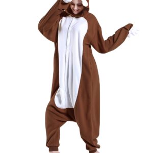 DOITNOW Sloth Pajamas Unisex Adult Jumpsuit Animal Cosplay Costumes (XL, Brown)