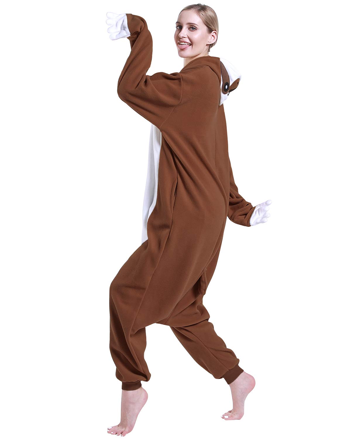 DOITNOW Sloth Pajamas Unisex Adult Jumpsuit Animal Cosplay Costumes (XL, Brown)