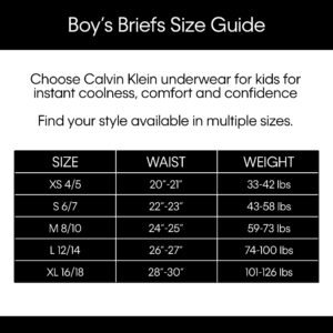 Calvin Klein Boys' Little Modern Cotton Assorted Briefs Underwear, 3 Pack, Black/Black/Black, X-Small