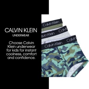 Calvin Klein Boys' Little Modern Cotton Assorted Briefs Underwear, 3 Pack, Black/Black/Black, X-Small