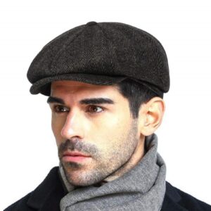 men's vintage newsboy gatsby hat blend wool flat ivy cabbie autumn winter cap boyfriend gift m