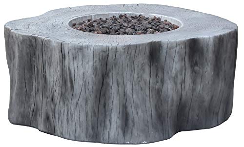 Elementi Manchester Outdoor Gas Firepit Table 42 Inches Natural Gas Fire Pit Patio Heater Concrete High Floor Clearance Firepits Outside Electronic Ignition Backyard Fireplace Cover Lava Rock Included