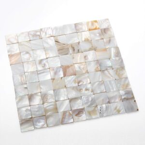 MDLUU 350Pcs Mother of Pearl Mosaic Tiles, Natural Shell Tiles, Square Mosaic Pieces for Home Decoration, Crafts, 0.8"(L) x 0.8"(W) x 0.078"(T)