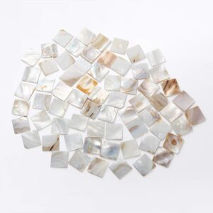 MDLUU 350Pcs Mother of Pearl Mosaic Tiles, Natural Shell Tiles, Square Mosaic Pieces for Home Decoration, Crafts, 0.8"(L) x 0.8"(W) x 0.078"(T)