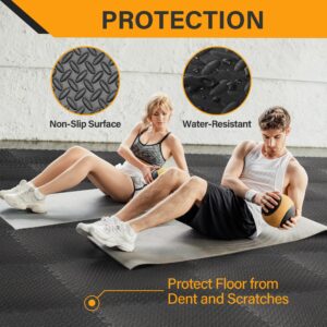 ZENY Puzzle Exercise Mat Gym Flooring Mat Interlocking Foam Mat 24 Tiles 3/4'' Extra Thick Floor Mats Exercise Equipment Mat Baby Play Mat 96 SQ. FT, Black