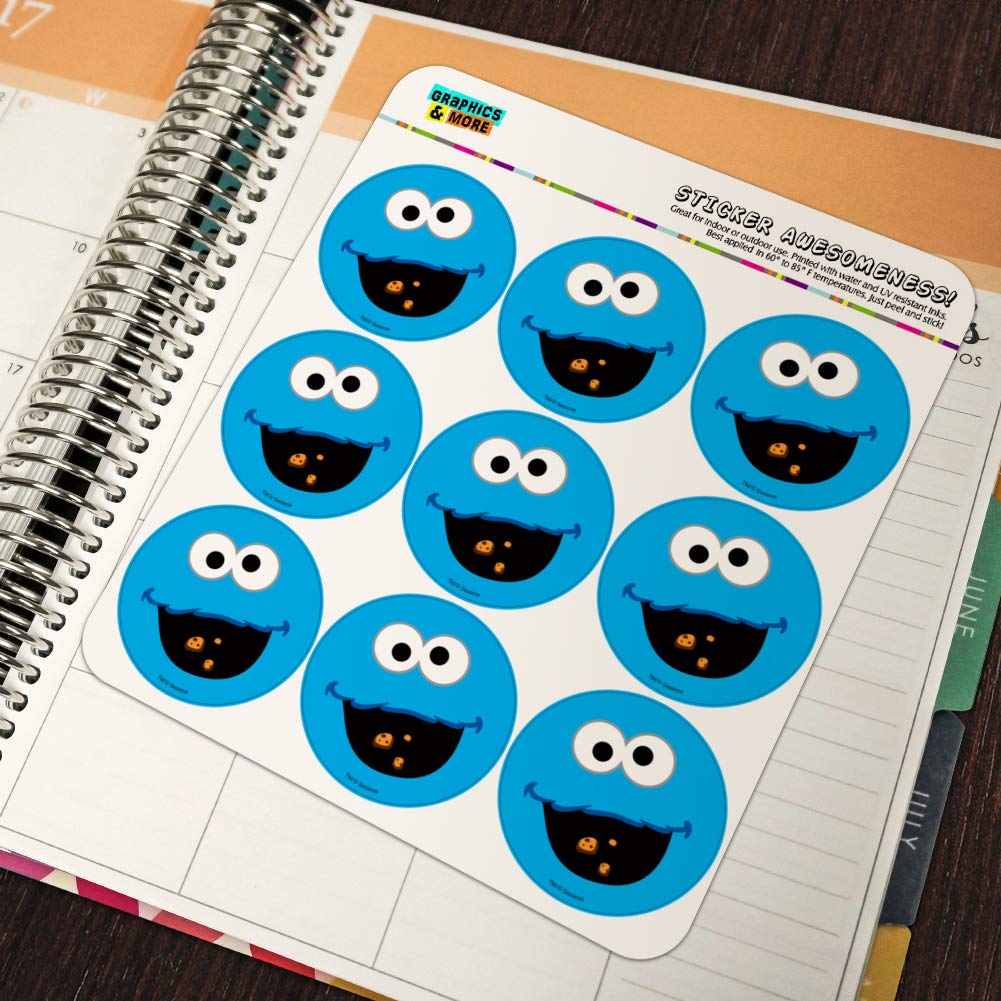 Sesame Street Cookie Monster Face Planner Calendar Scrapbooking Crafting Stickers