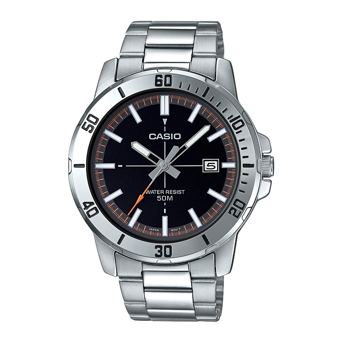 Casio MTP-VD01D-1E2V Men's Enticer Stainless Steel Black Dial Casual Analog Sporty Watch