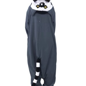 DOITNOW Lemur Pajamas Unisex Adult Jumpsuit Animal Cosplay Costumes (XXL, Gray)