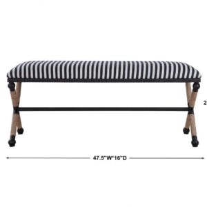 Uttermost Braddock - 47.5 inch Striped Bench