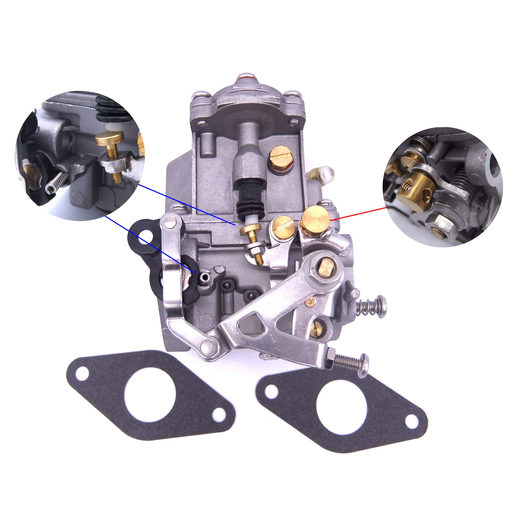 Boat Engine 3303-895110T01 3303-895110T11 3303-8M0104462 1300-8M0167272 Carburetor Assy and 27-835383001 Gaskets for Mercury Marine Mercruiser Quicksilver 8HP 9.9HP 4-Stroke Outboard Motor