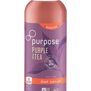 Purpose Tea - Bottled Iced Tea, All Natural Brewed Organic Purple Leaves, Unsweetened, Pure, Non-GMO, High in Antioxidants and Anthocyanins, Healthy Drinks - 16 oz (Variety Pack, 12 Pack)